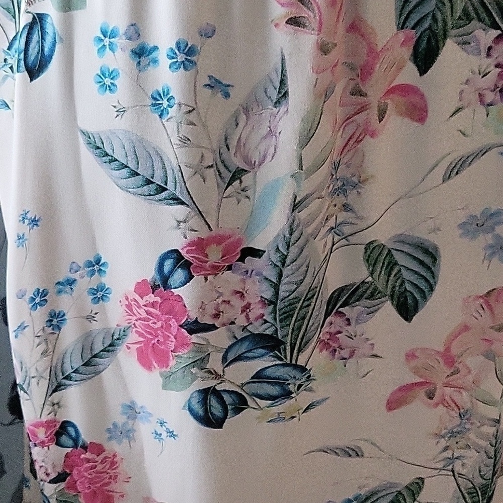 💚HP💚Parker 100% Silk Floral Ruffle Tank Midi Dress - Picture 9 of 9